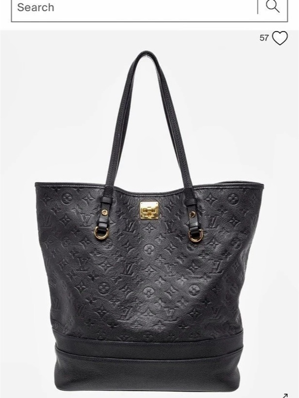 Louis Vuitton Lumineuse PM Black Monogram Tote with Pouch